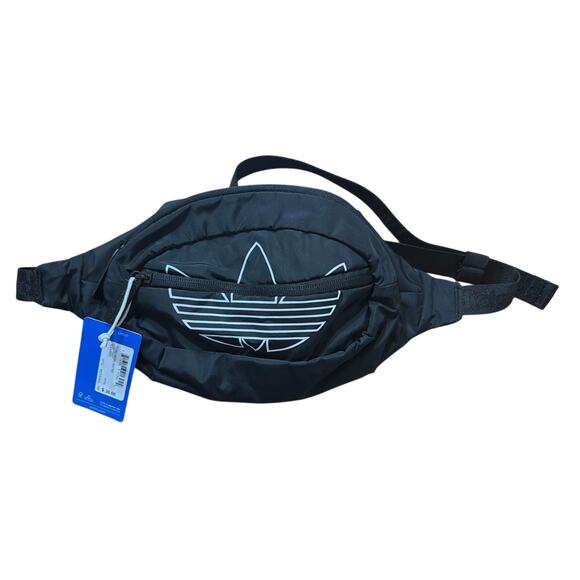 Adidas Originals National Waist Pack Black & White Fanny Pack Bag New - Picture 1 of 4